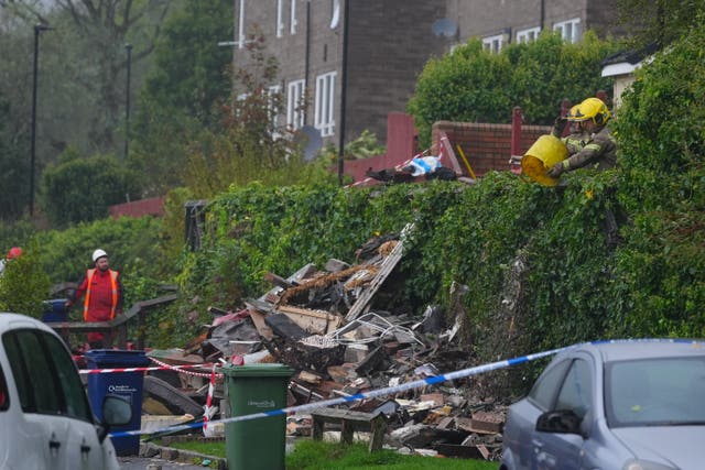 The scene after the blast in Violet Close 