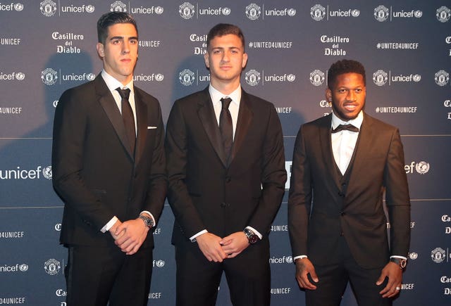 Joel Castro Pereira (left), Diogo Dalot (centre) and Fred