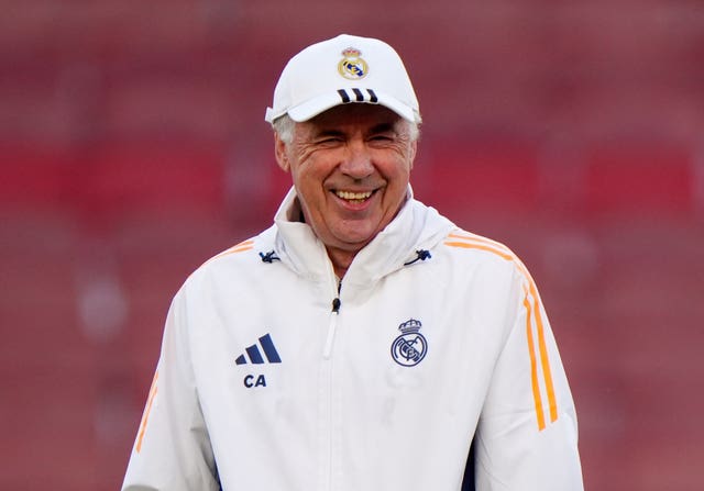 Carlo Ancelotti on the pitch