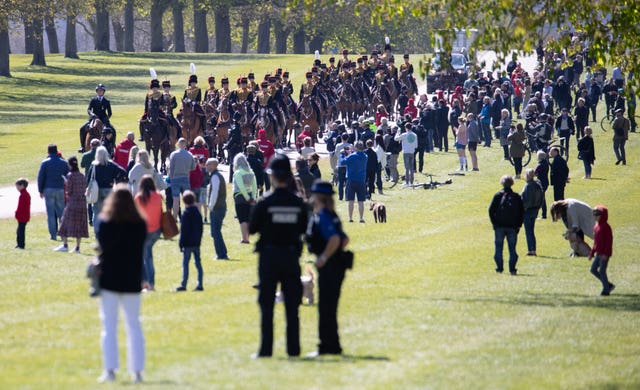 People gather on the Long Walk 