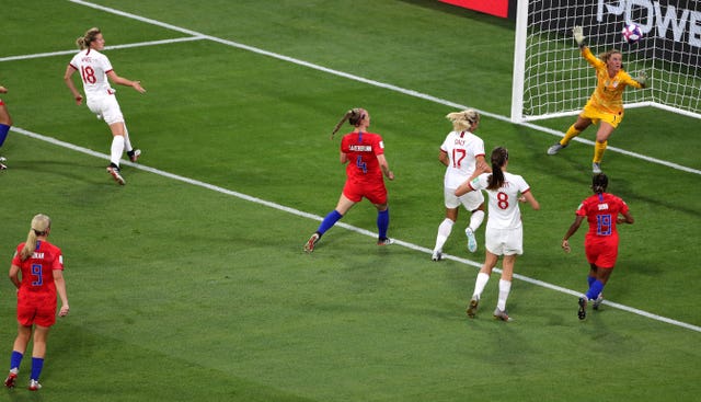 Ellen White scores in the World Cup semi-final