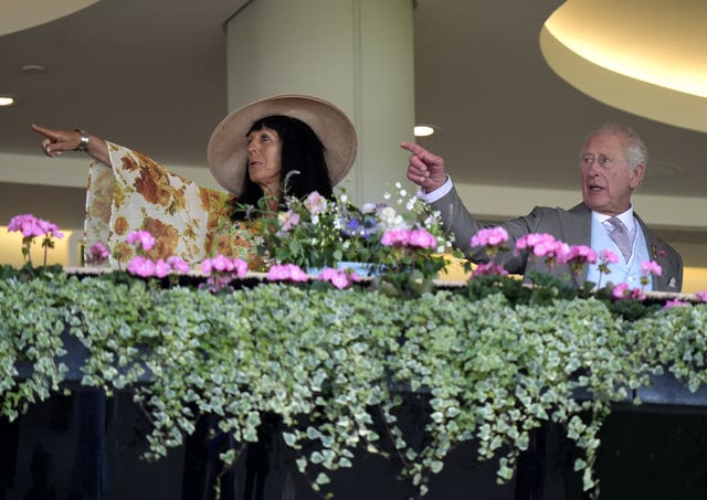 Charles in the stands at Ascot Racecourse