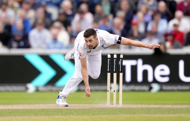 Mark Wood bowls at Old Trafford