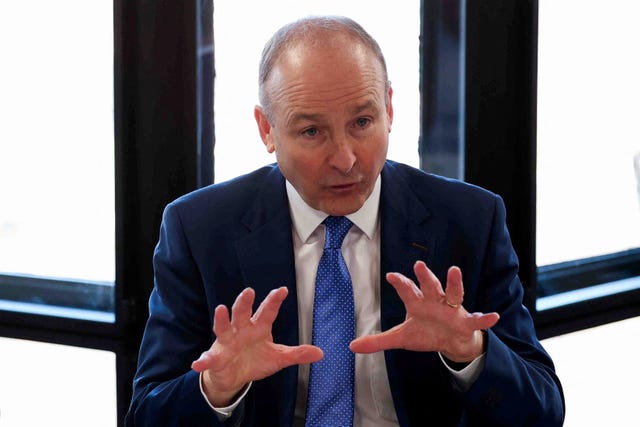 Taoiseach Micheal Martin speaks during a business roundtable event 