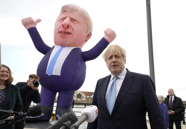 Boris Johnson celebrates the Tories' victory in the Hartlepool by-election