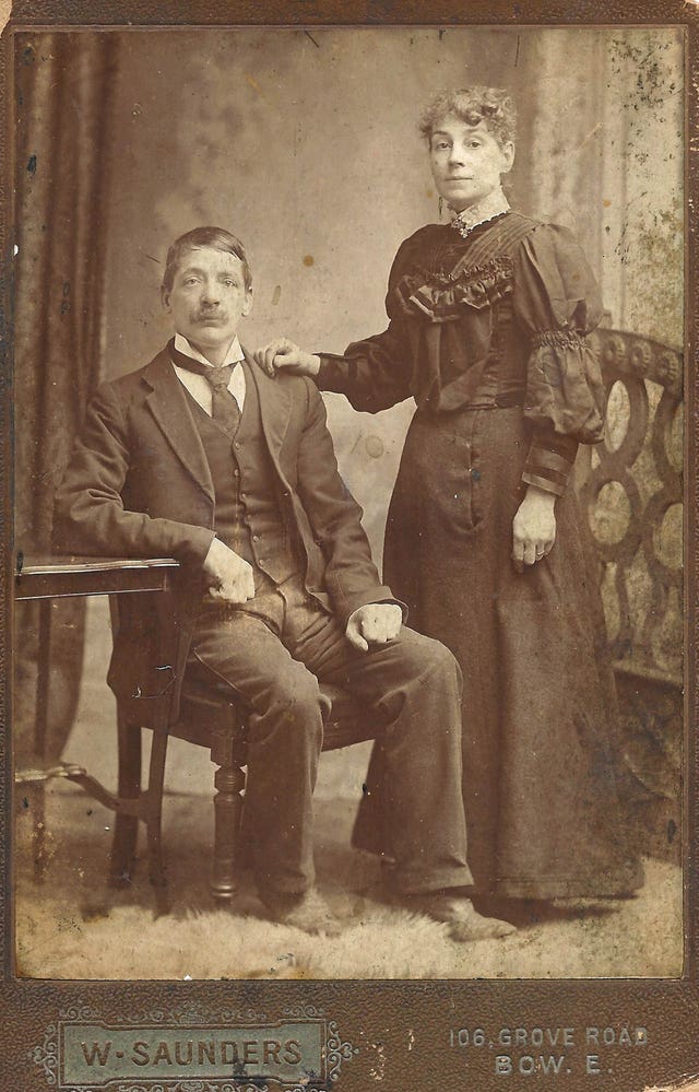 Sarah Dearman, with husband Charles, a leader of the 1888 Matchgirls' strike over pay and conditions, at the Bryant and May factory in Bow, east London