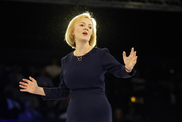 Liz Truss during a hustings event at Wembley Arena, London 