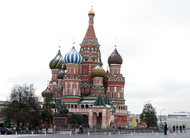 St Basil’s Cathedral in Red Square in Moscow (Owen Humphreys/PA)
