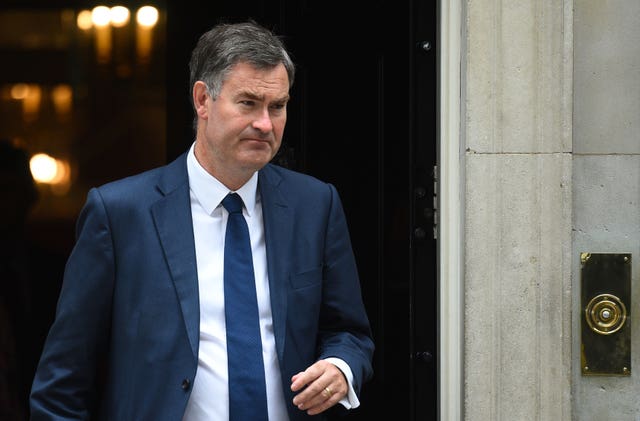 David Gauke leaving through Number 10 Downing Street's front door