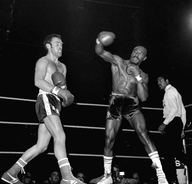 Marvin Hagler, right, defeated Alan Minter, left, to become world middleweight champion in 1980 (PA)