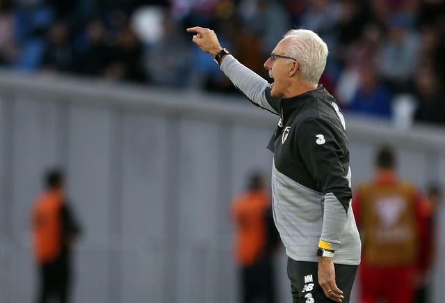 Republic of Ireland boss Mick McCarthy watches on 