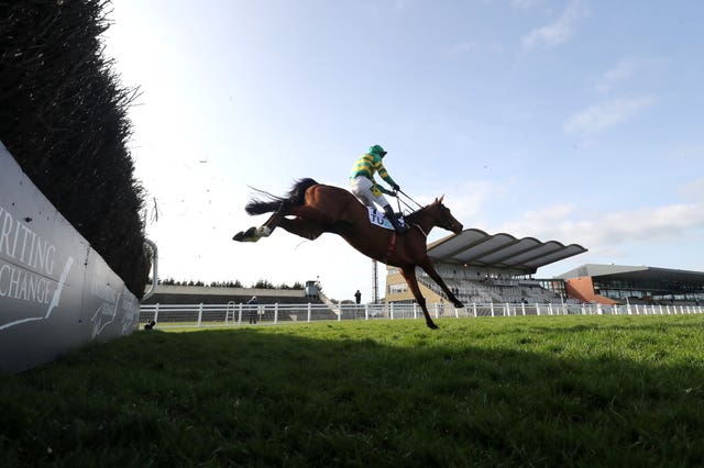 Janidil, ridden by Jody McGarvey, won the Underwriting Exchange Gold Cup Novice Chase at the Fairyhouse Easter Festival
