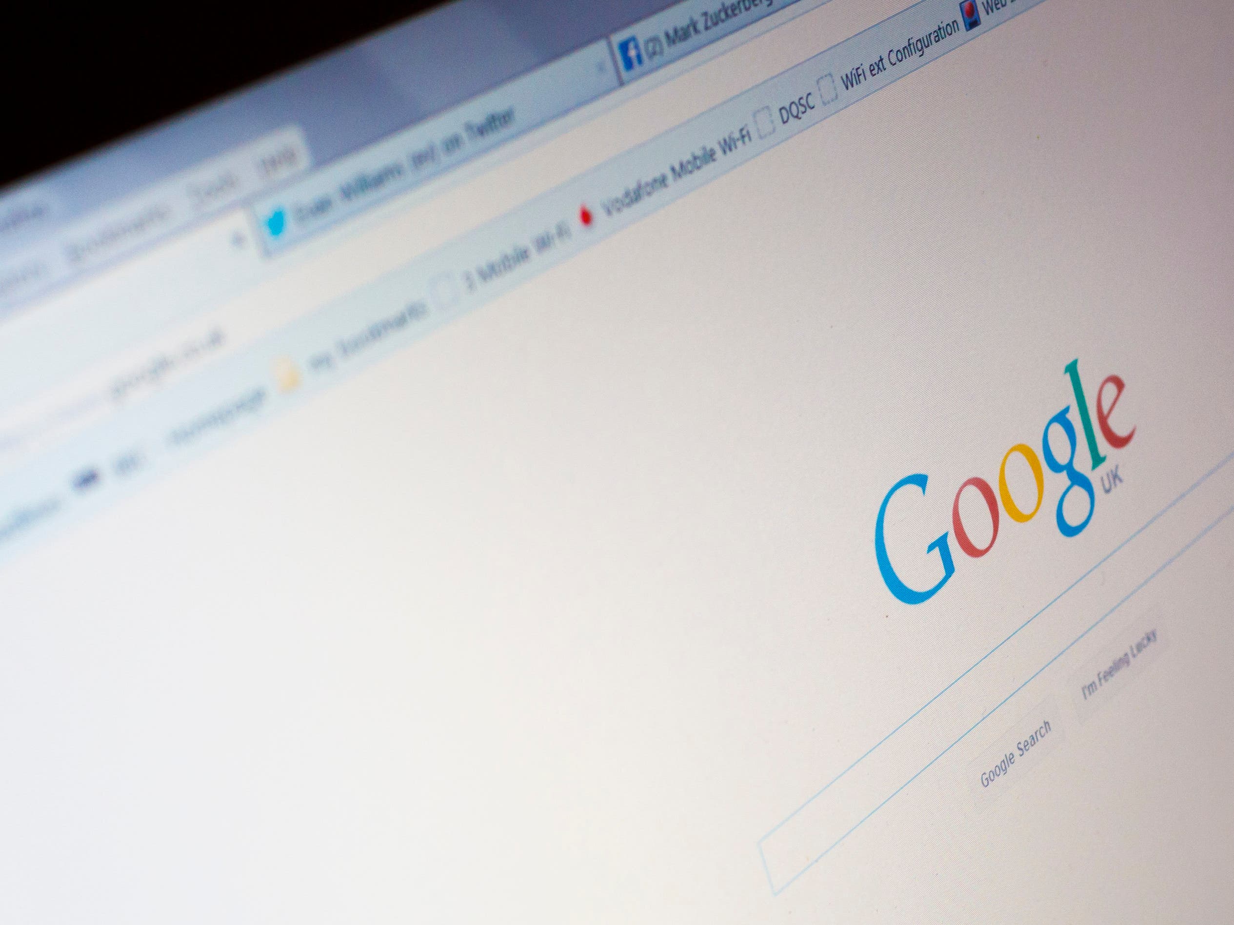 Google on a laptop screen