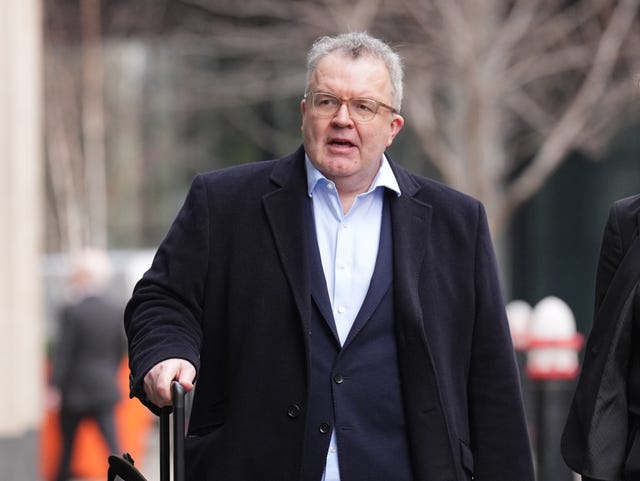 Lord Tom Watson arriving at the Rolls Building on Tuesday (James Manning/PA)