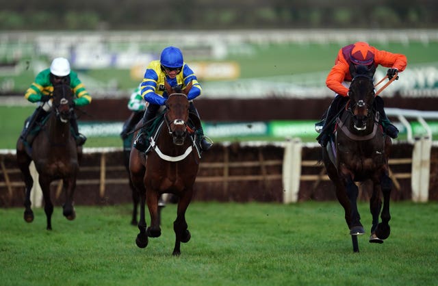 Gidleigh Park (right) in winning action at Cheltenham
