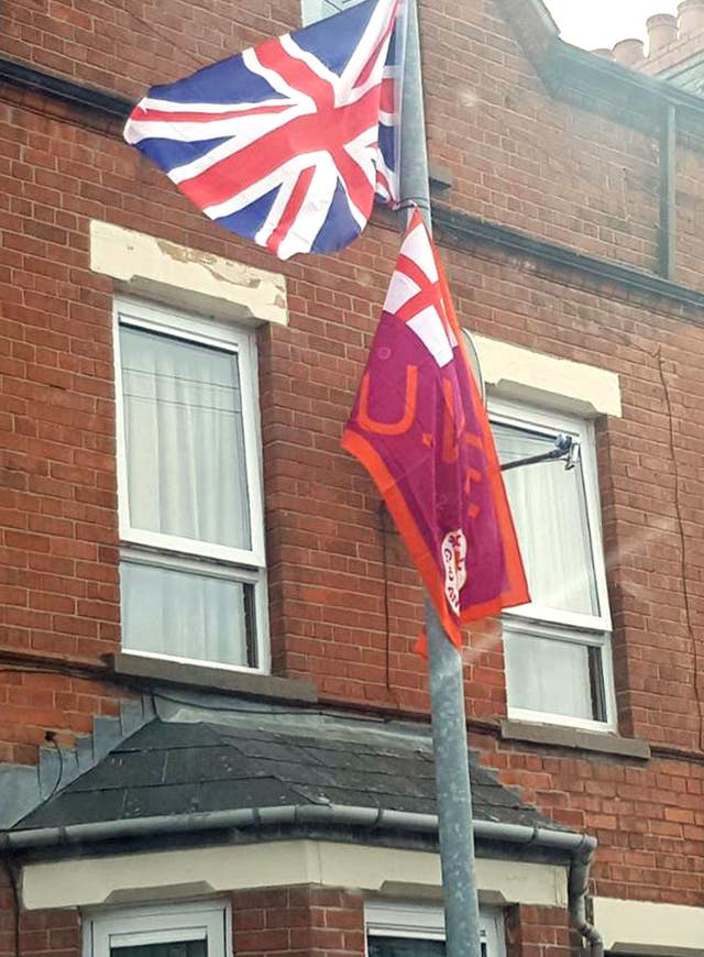 IRA banners at mixed housing estate