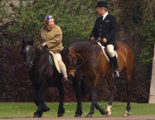 The Queen riding in Windsor