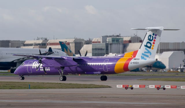 A Flybe airplane on the runway