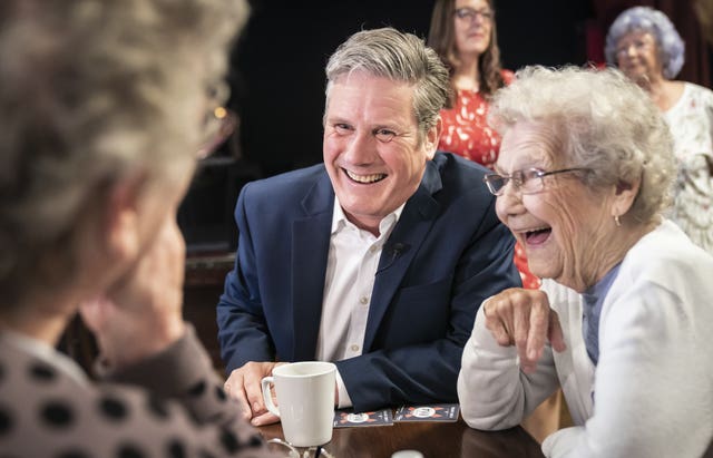 Labour leader Keir Starmer during a visit to a pensioners drop-in session in Wakefield, West Yorkshire (Danny Lawson/PA)