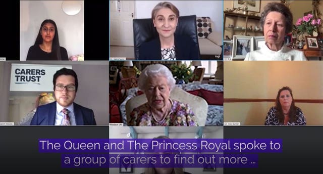 Queen's video call to carers
