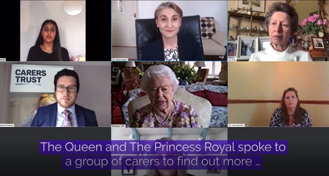 Queen's video call to carers