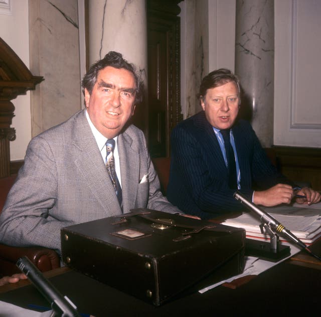 Roy Hattersley (right) with Denis Healey