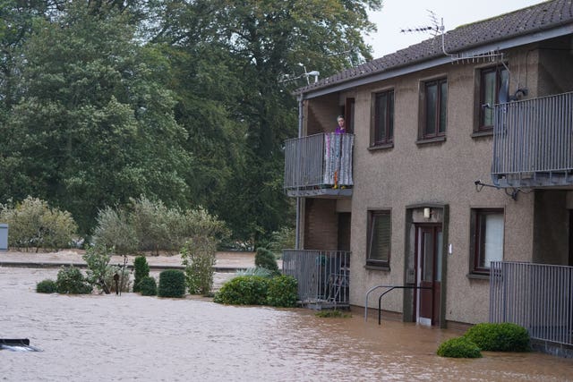 Flooded street in Brechin