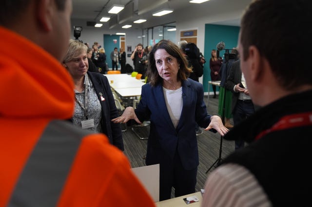 Liz Kendall speaks to apprentices in Peterborough