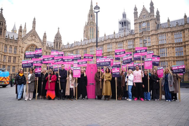 Protesters outside Parliament