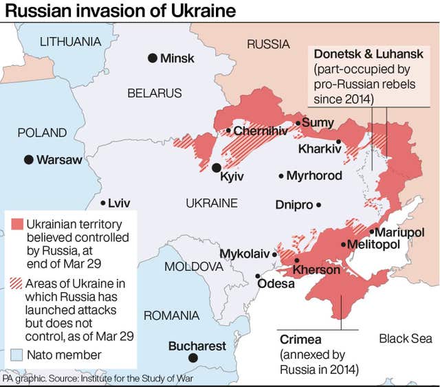A graphic of Ukraine
