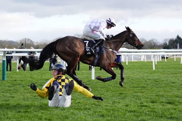 State Man as Golden Ace goes on to win the Champion Hurdle