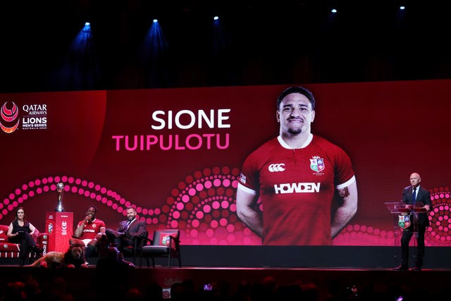 Sione Tuipulotu of the British and Irish Lions is announced as a squad member