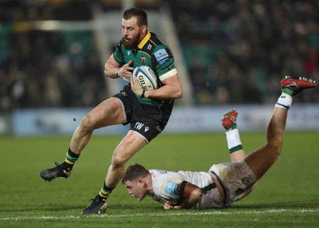 Tom Wood in action for Northampton 