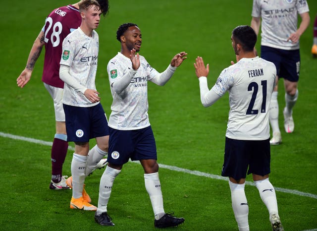 The Clarets could not contain Raheem Sterling (centre)