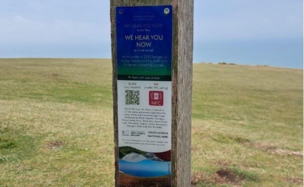 A plaque in South Downs National Park honouring local writers 