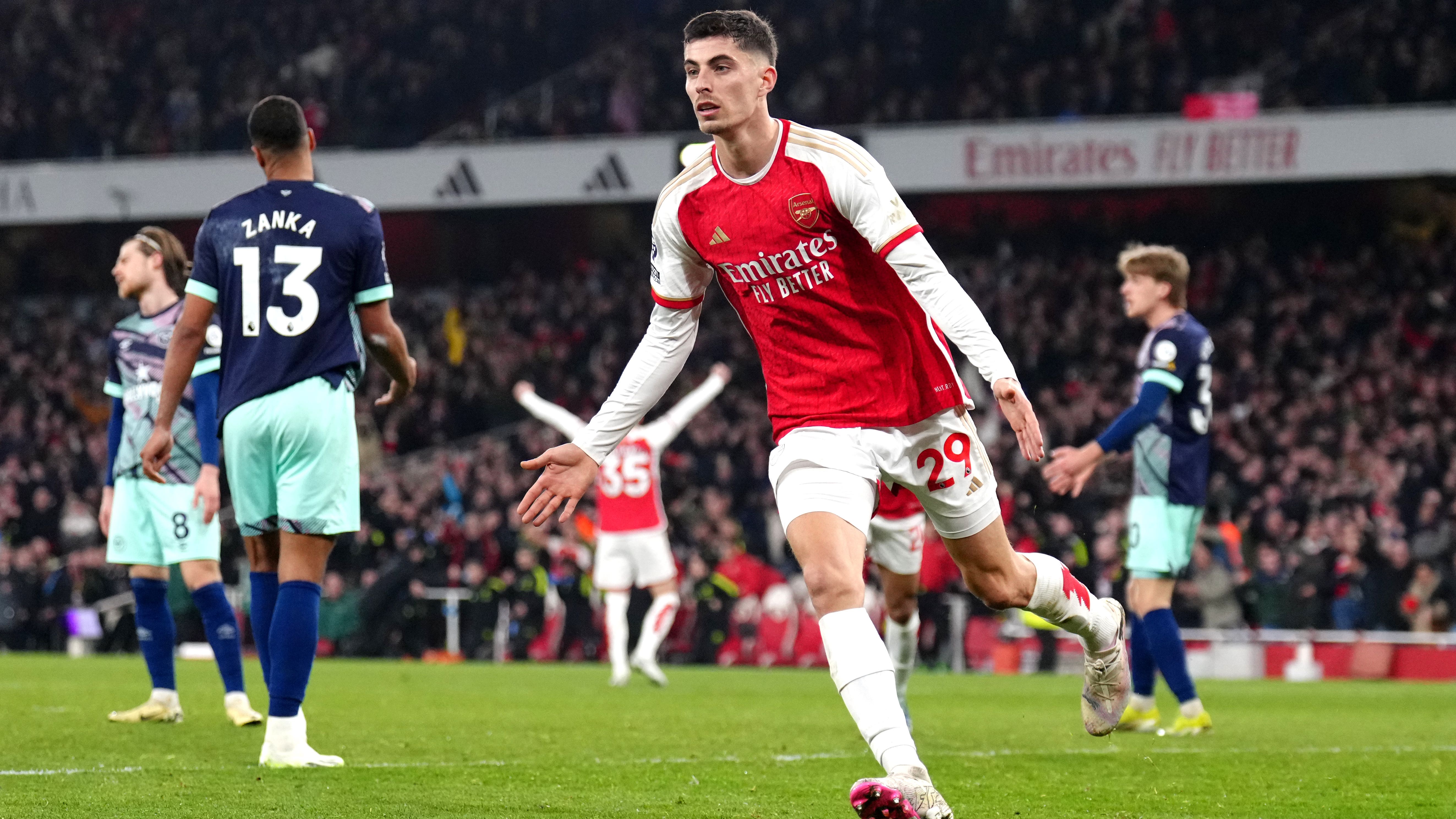 Arsenal 2 1 Brentford Kai Havertz Scores Late Winner To Send Gunners Top Livescore 0722