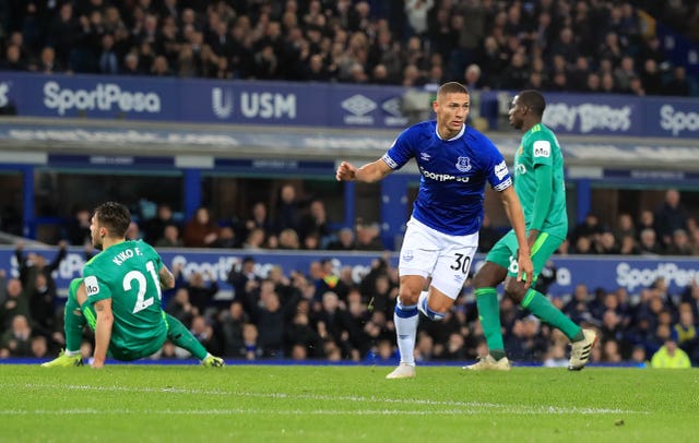 Richarlison opened the scoring for Everton against his former club (Peter Byrne/PA).