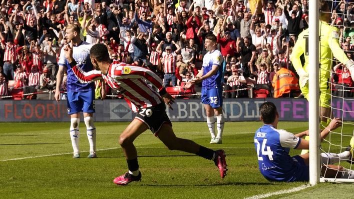 Iliman Ndiaye celebrates his goal (Danny Lawson/PA)