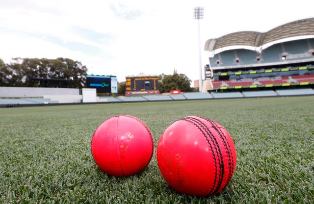 Two pink Kookaburra balls at the Adelaide Oval.