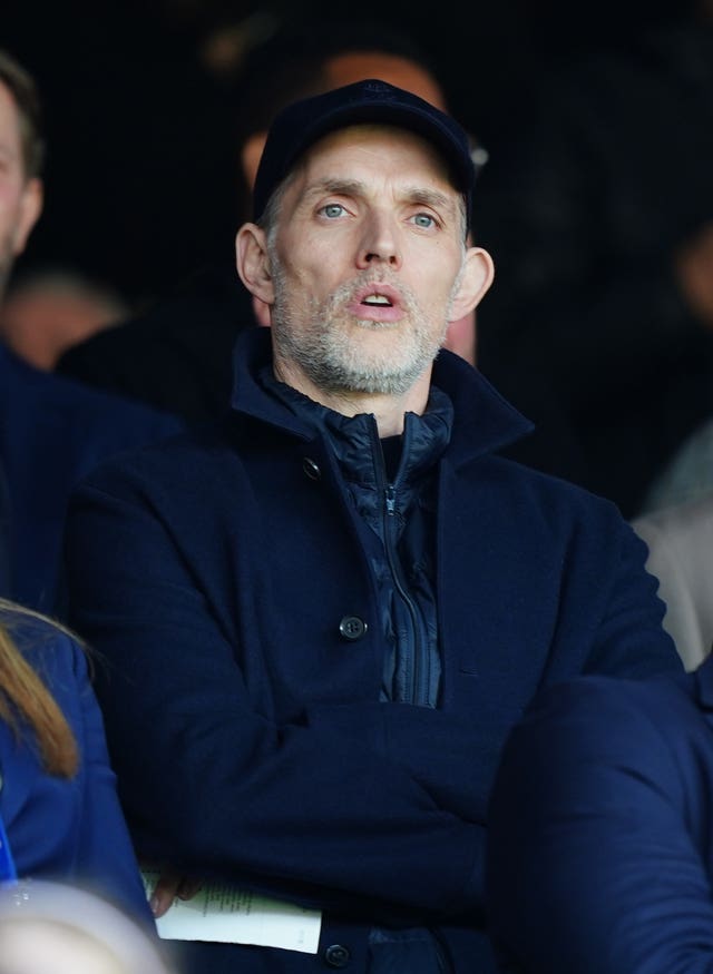 Thomas Tuchel in the stands at Selhurst Park