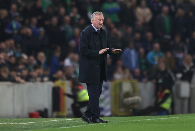 Northern Ireland boss Michael O''Neill on the sidelines