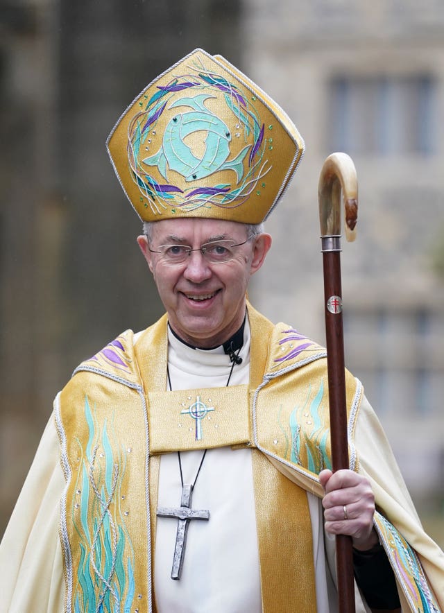 File photo dated 25/12/23 of the Archbishop of Canterbury Justin Welby during the Christmas Day Eucharist service at Canterbury Cathedral in Kent