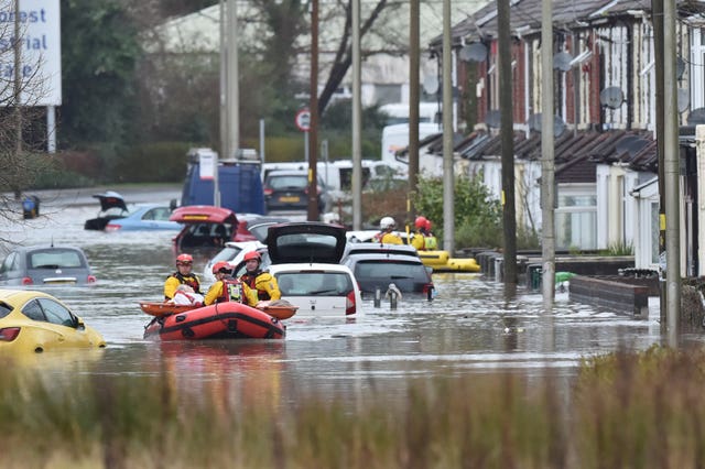 Flooding in Nantgarw, Wales 