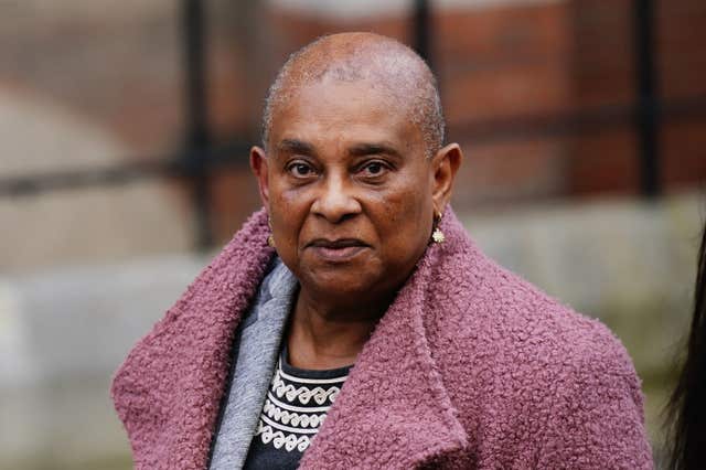 Lady Lawrence leaving the Royal Courts of Justice during an earlier hearing in the claim in 2023 (Aaron Chown/PA)