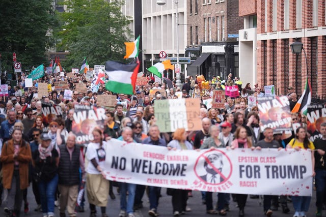 An anti-Trump protest march through Dublin city centre 