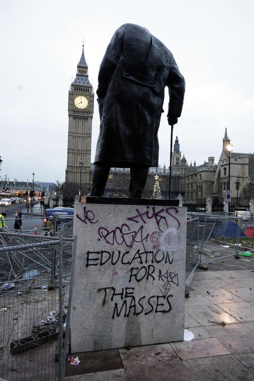 In Pictures Winston Churchill statue at centre of protests over the