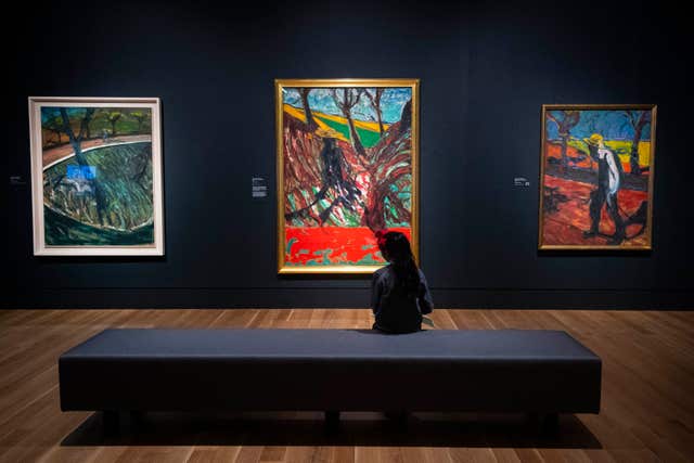 A visitor looks at Study for Portrait of Van Gogh VI by Francis Bacon