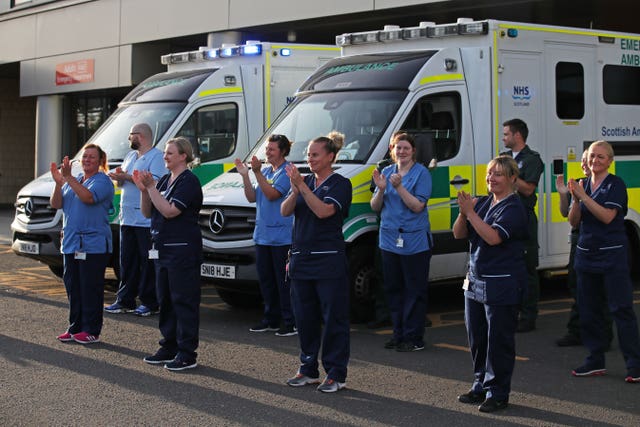 NHS staff clapping