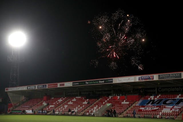 Fireworks halted the game briefly 