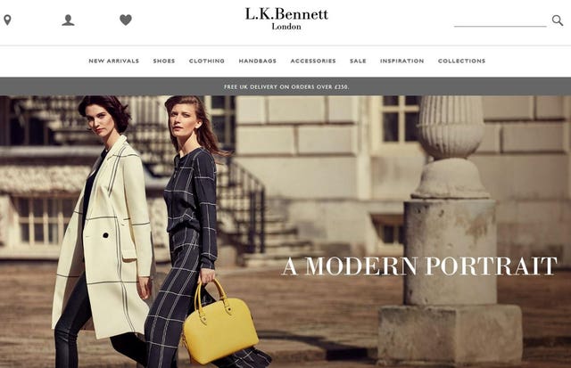LK Bennett website homepage